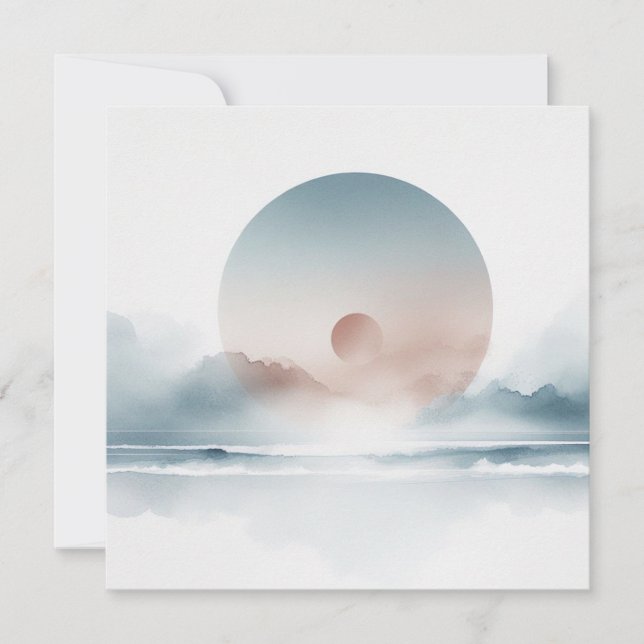Cartes Pour Fêtes Annuelles Eclipse aquarelle (Devant)