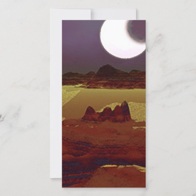 Cartes Pour Fêtes Annuelles Éclipse Au-Dessus Des Terres Éloignées. Planète Al (Devant)