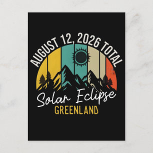 Cartes Pour Fêtes Annuelles éclipse solaire totale du 12 août 2026 groenland