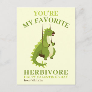 Cartes Pour Fêtes Annuelles Ecole de dinosaures vertes Valentines garçon fille