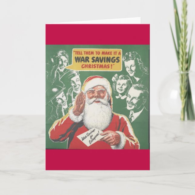 Cartes Pour Fêtes Annuelles Économies de Noël 2ème guerre mondiale (Devant)
