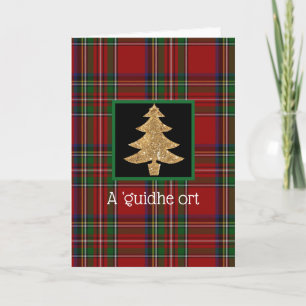 Cartes Pour Fêtes Annuelles Écossais Plaid Gaelic Grey Photo Noël