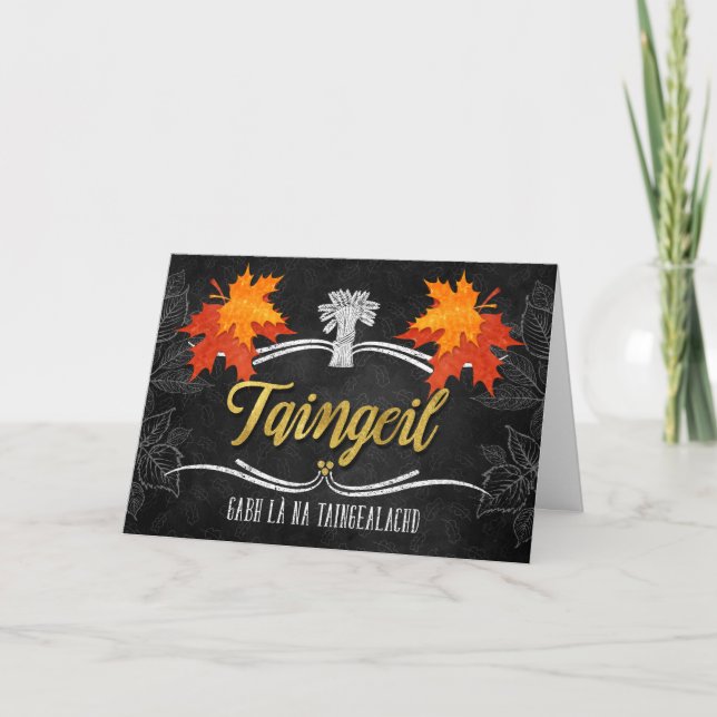 Cartes Pour Fêtes Annuelles Écossais Thanksgiving Grateful Belssings Chalk (Devant)
