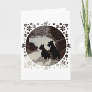 Cartes Pour Fêtes Annuelles Ecosse sur la nuit d'hiver surréaliste