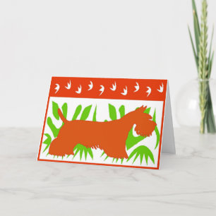 Cartes Pour Fêtes Annuelles Ecosse Terrier Noël