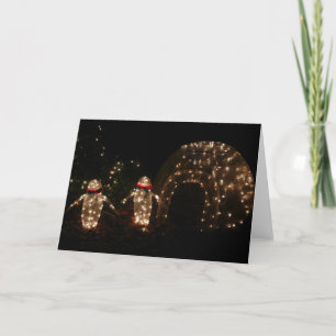Cartes Pour Fêtes Annuelles Écran de lumière des fêtes de pingouins