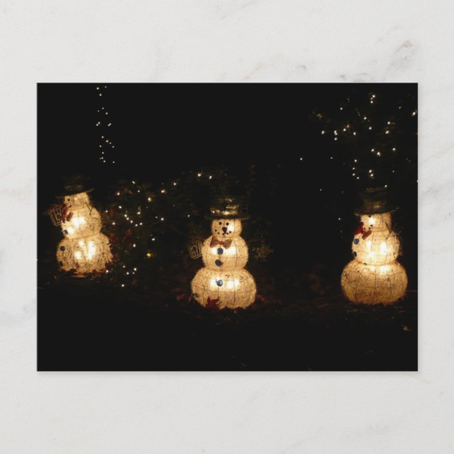 Cartes Pour Fêtes Annuelles Écran Luminaire Snowman (Devant)