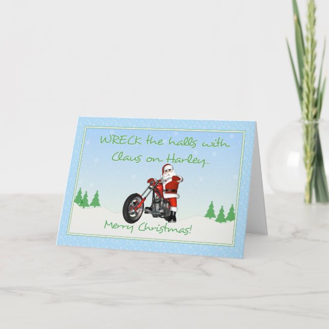 Cartes Pour Fêtes Annuelles Ecraser Les Halls Claus (Devant)