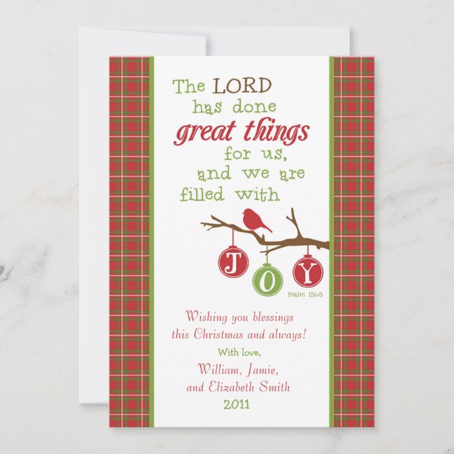 Cartes Pour Fêtes Annuelles Écriture de Noël Verse carte-remplie avec joie (Devant)