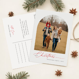 Cartes Pour Fêtes Annuelles Écriture Élégante Calligraphie Famille Photo Noël