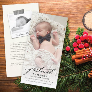 Cartes Pour Fêtes Annuelles Écriture manuscrite classique Script Baby's First 