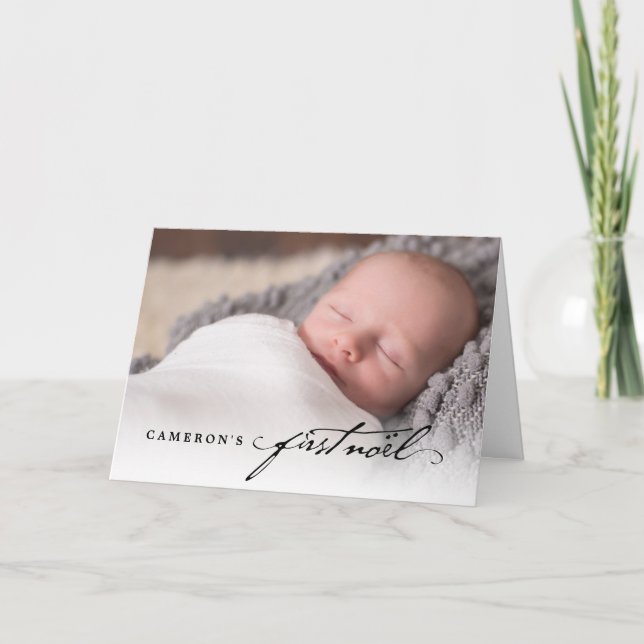 Cartes Pour Fêtes Annuelles Écriture manuscrite classique Script Baby's First  (Devant)