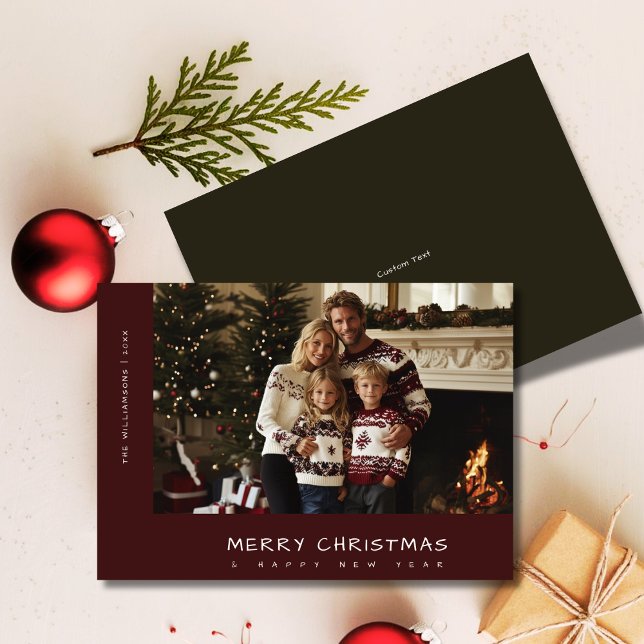 Cartes Pour Fêtes Annuelles Écriture manuscrite décontractée Joyeux Noël Nouve (Créateur téléchargé)