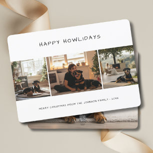 Cartes Pour Fêtes Annuelles Écriture manuscrite Joyeux Howlidays Chien Noël 4 