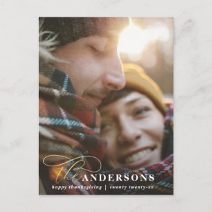 Cartes Pour Fêtes Annuelles Ecriture or rouge plaid grâces 1 photo holida