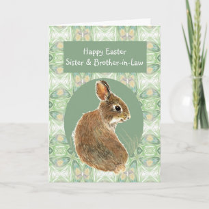 Cartes Pour Fêtes Annuelles Écriture Soeur de Pâques Frère beau-frère lapin mi