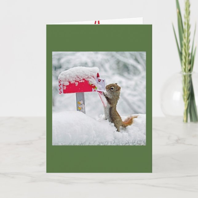 Cartes Pour Fêtes Annuelles Écureuil de Noël (Devant)