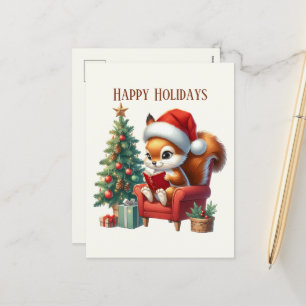Cartes Pour Fêtes Annuelles écureuil de Noël festif ajouter le message
