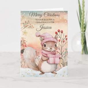 Cartes Pour Fêtes Annuelles Écureuil de Noël personnalisé