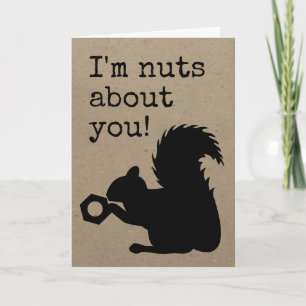Cartes Pour Fêtes Annuelles Écureuil drôle, je suis fou de toi ! Papier Kraft