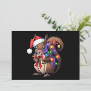 Cartes Pour Fêtes Annuelles Écureuil lumières de Noël Famille de Noël