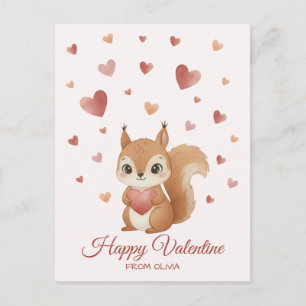 Cartes Pour Fêtes Annuelles Écureuil mignon avec la Saint-Valentin cœur