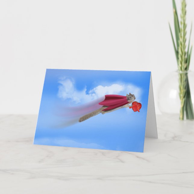 Cartes Pour Fêtes Annuelles Écureuil volant et bonbons (Devant)