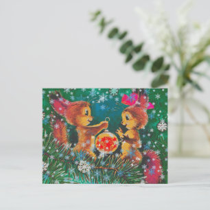 Cartes Pour Fêtes Annuelles Écureuils de Noël