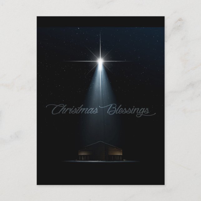 Cartes Pour Fêtes Annuelles Écurie abstraite et étoile de nativité de Noël (Devant)