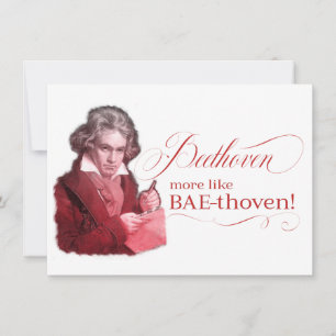 Cartes Pour Fêtes Annuelles EDITABLE musique classique avec Beethoven Valentin
