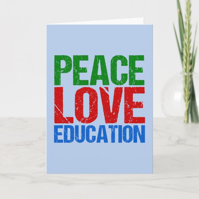 Cartes Pour Fêtes Annuelles Éducation d'amour de paix (Devant)