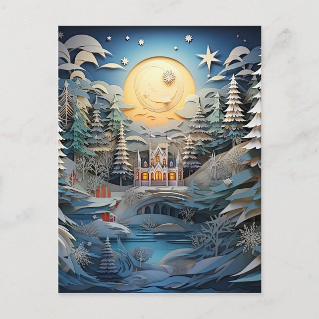 Cartes Pour Fêtes Annuelles Effet 3D Arrière - plan de Noël Abstrait (Devant)