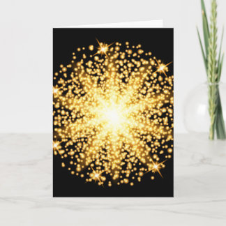 Cartes Pour Fêtes Annuelles Effet de lumière dorée sur l'arrière - plan noir