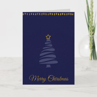 Cartes Pour Fêtes Annuelles Effet Parties scintillant bleu et or Arbre de Noël