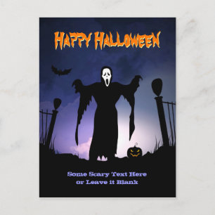 Cartes Pour Fêtes Annuelles Éffrayant Graveyard Citrouille Halloween Party