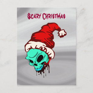 Cartes Pour Fêtes Annuelles Effrayant Noël Père Noël Crâne sang