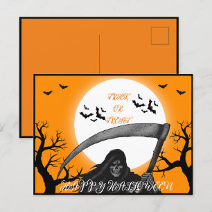 CARTES POUR FÊTES ANNUELLES ÉFFRAYANT SCARY CUTE TRICK OU TRAITER HAPPY HALLOW