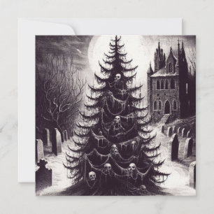 Cartes Pour Fêtes Annuelles Éffrayante horreur Noël arbre Goth Noël Noël