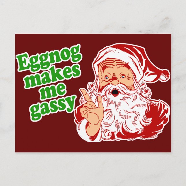 Cartes Pour Fêtes Annuelles Eggnog Fête Père Noël Fart (Devant)