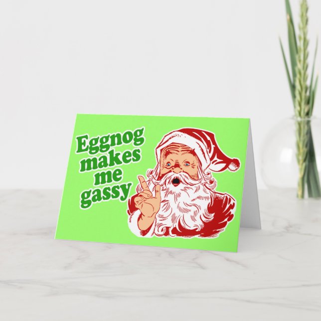 Cartes Pour Fêtes Annuelles Eggnog Fête Père Noël Fart (Devant)