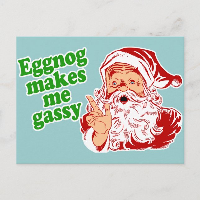 Cartes Pour Fêtes Annuelles Eggnog Fête Père Noël Fart (Devant)