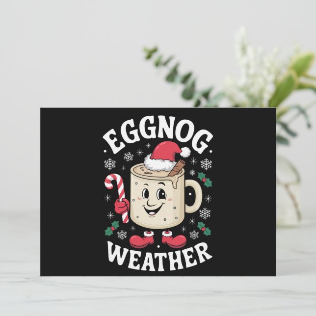 Cartes Pour Fêtes Annuelles Eggnow Météo Noël Rétro Noël (Debout devant)