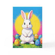 Eggs and Bunny Easter card