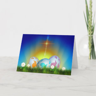 Cartes Pour Fêtes Annuelles Eggs, Sunrise, et Cross Easter