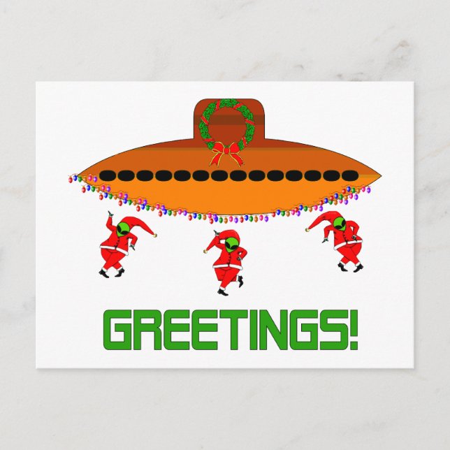 Cartes Pour Fêtes Annuelles Église alien (Devant)