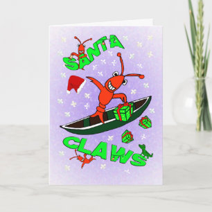 Cartes Pour Fêtes Annuelles Église Cajun Crawfish Santa Claws