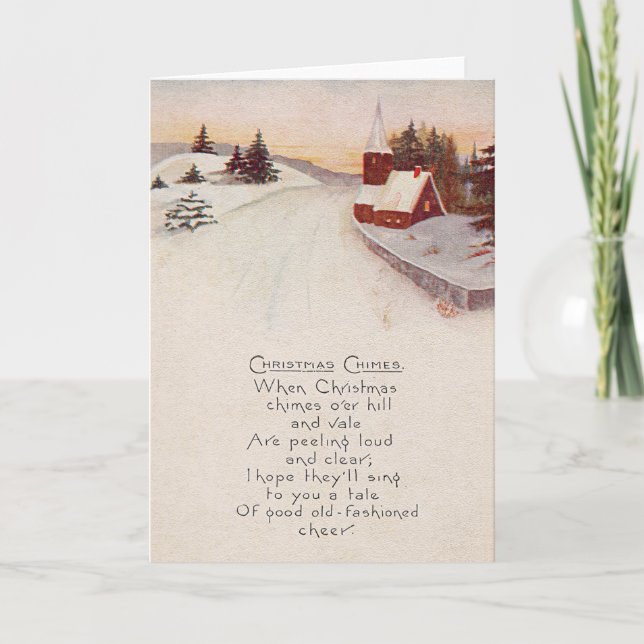 Cartes Pour Fêtes Annuelles Église chrétienne neige hiver (Devant)