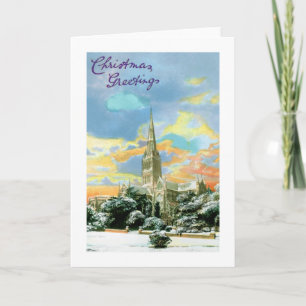 Cartes Pour Fêtes Annuelles Église dans la neige