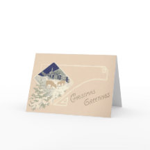 Église de cerfs aux abords verdoyants enneigés