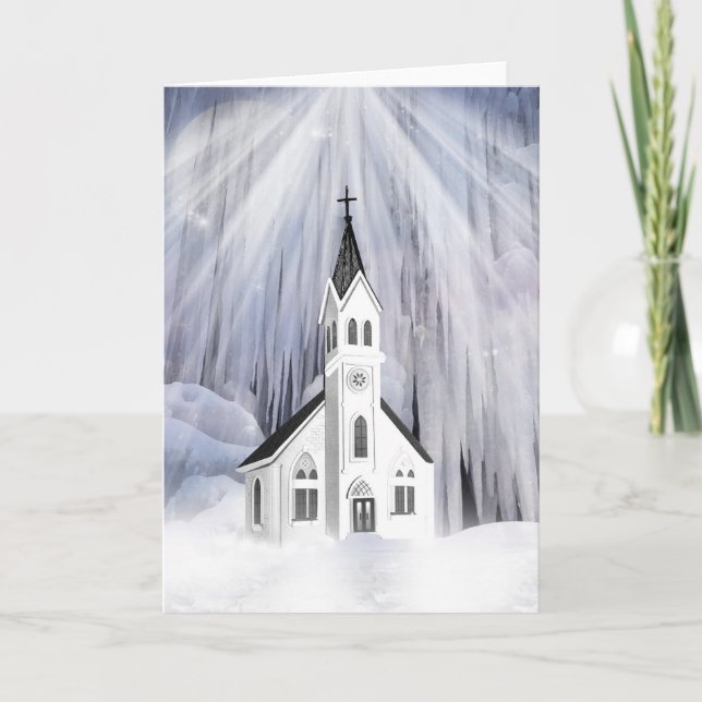 Cartes Pour Fêtes Annuelles Église de Noël (Devant)